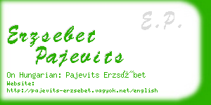 erzsebet pajevits business card